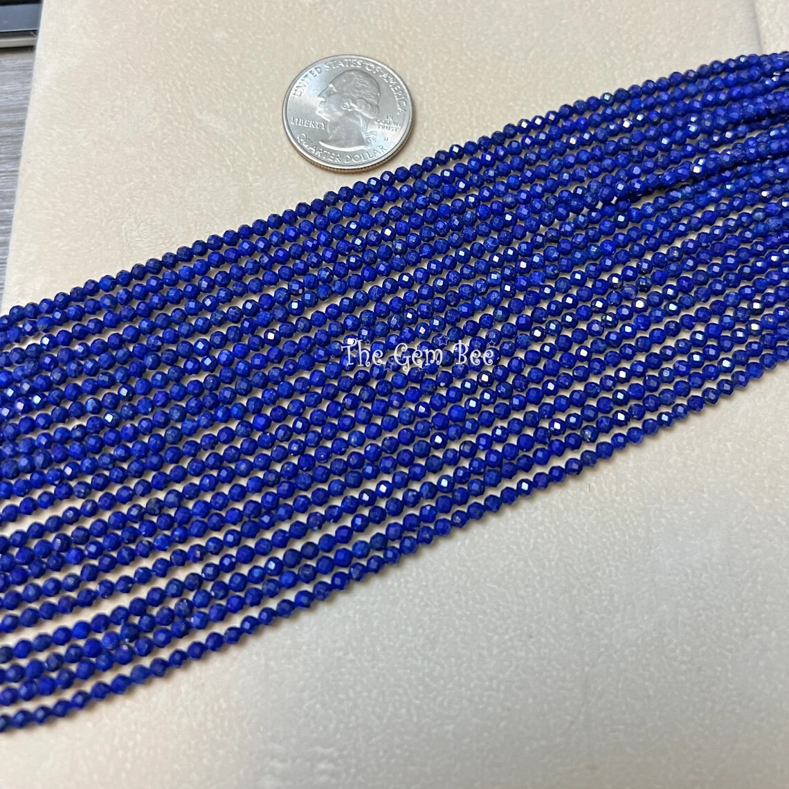 3mm Royal Blue Afghani Lapis Lazuli Faceted Round Rondelle Beads 13 inch Strand