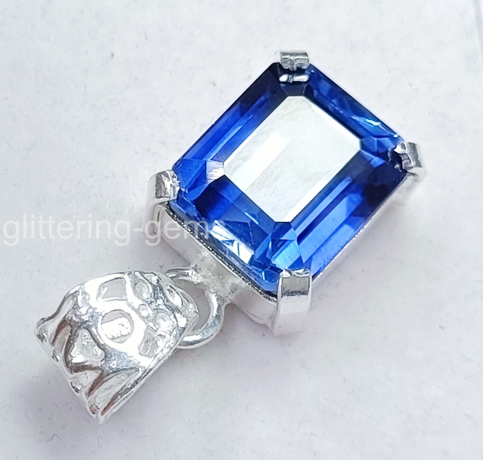 IGL Certified 25.0 Ct Natural Sapphire 925 Silver Pendant Loose Gemstone 5JOU