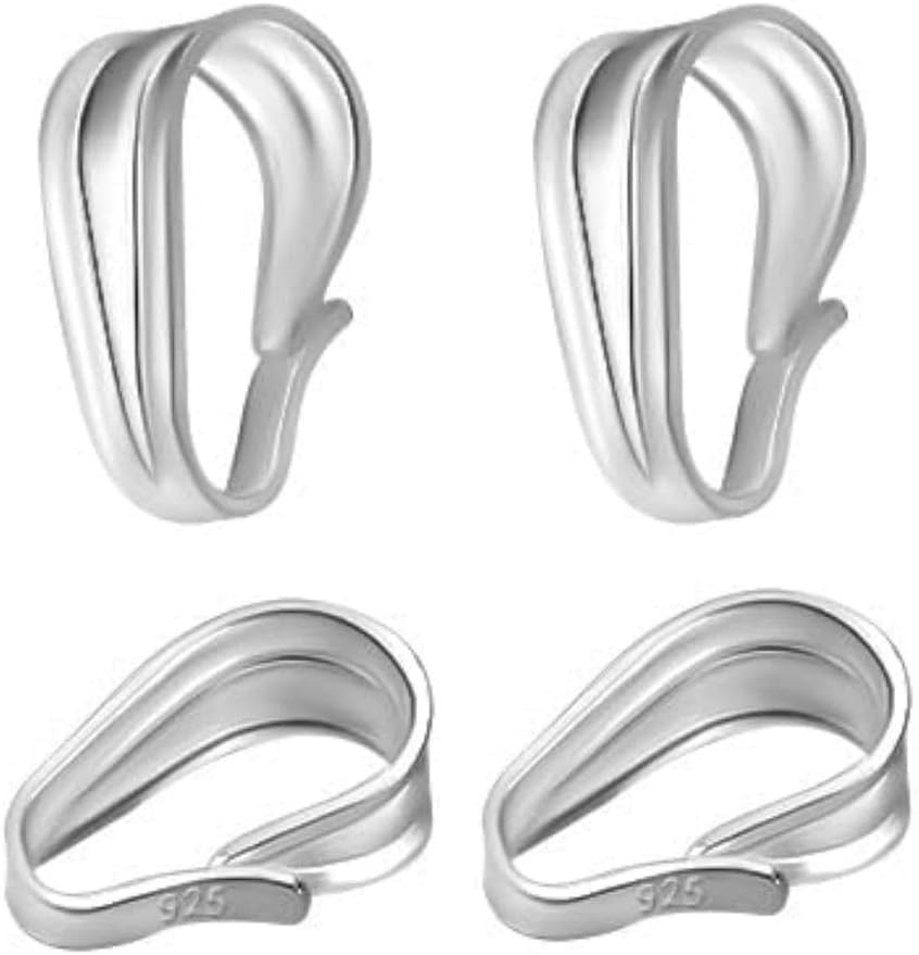 10Pcs Authentic 925 Sterling Silver Hypoallergenic Pendant Clasp 9Mm (0.35 Inch