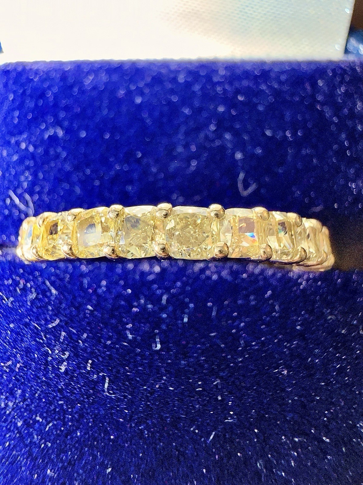 18K Fancy Intense Yellow Diamond Wedding Band. 2.24Cts. Sz 9