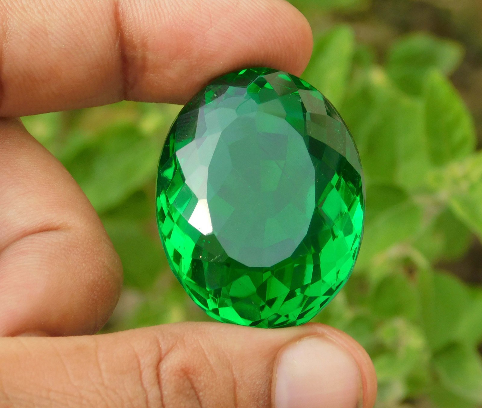 121.9cts Natural Certified Oval Cut Colombian Emerald Translucent Loose Gemstone