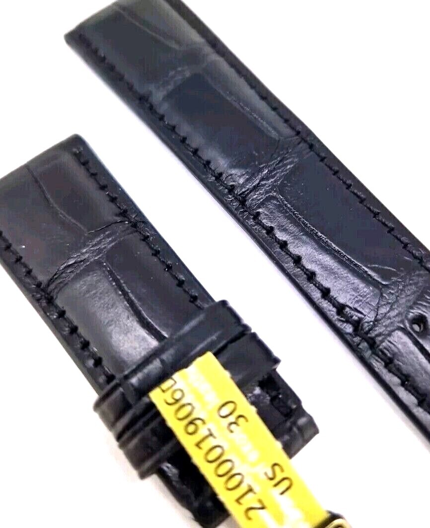 Crocodile Watch Strap 20 22mm Suitable for -faltschließe (18mm) Black / 71