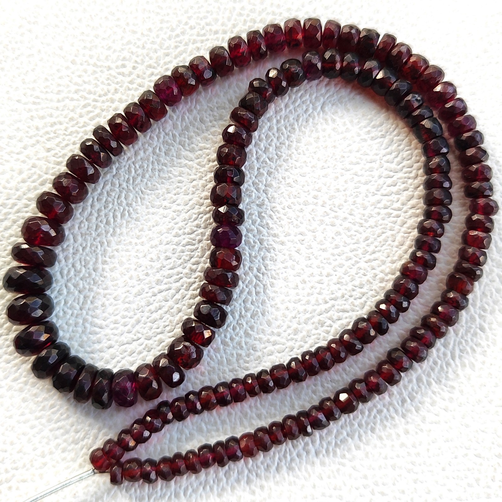 Natural India Garnet 4-8mm Faceted Rondelle Beads 16″ Strand Gemstone Jewelry