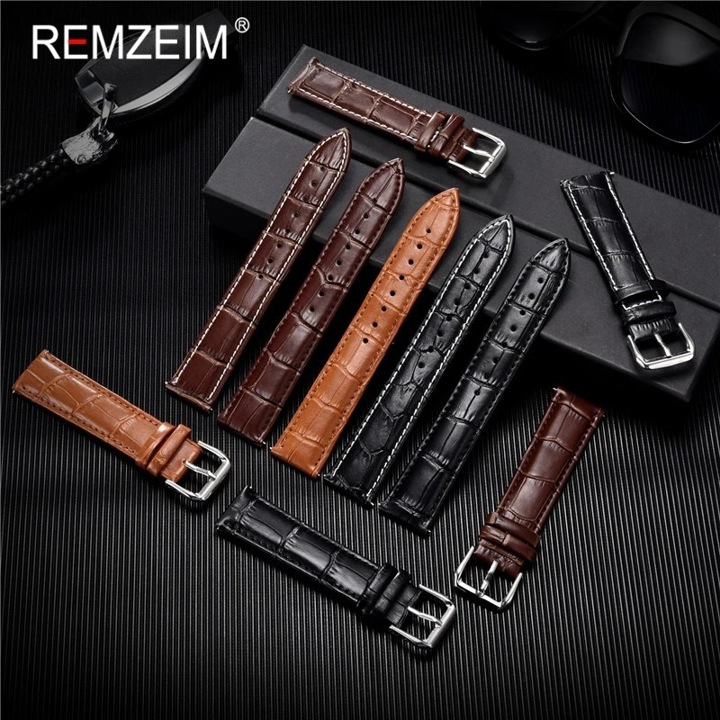 Genuine Calfskin Leather Watch Strap 18mm 20mm 22mm 24mm Band for Men Women