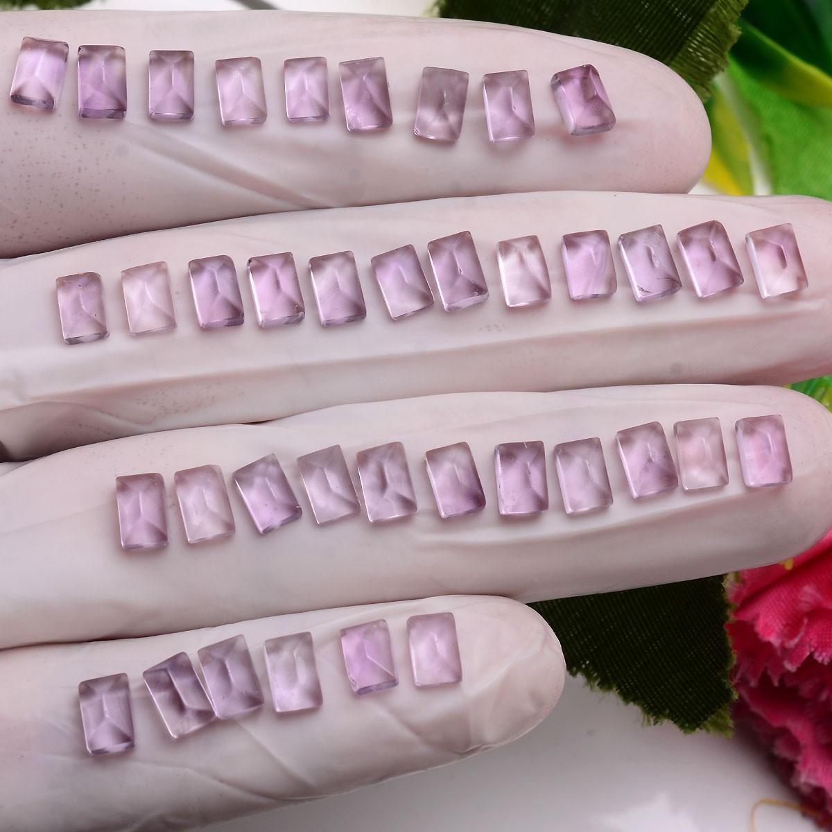 38 Pcs Natural Amethyst Sugar Loaf Smooth Cabochon 6mmx4mm Untreated Gemstones