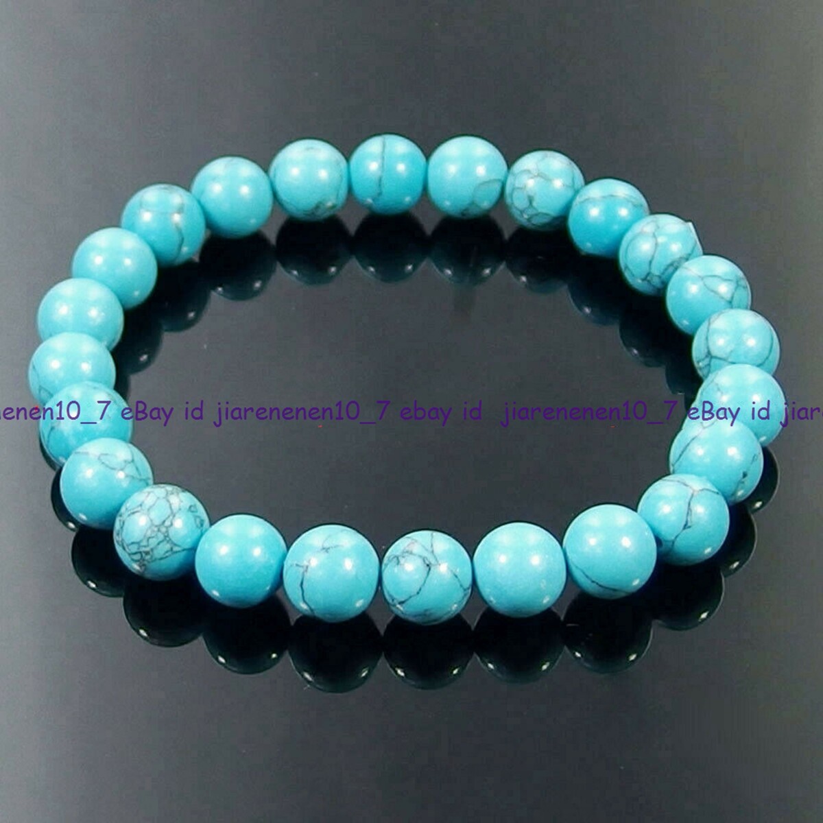 Natural 8/10/12mm Round Gem Beads Stretch Bracelet 7.5″ Multiple Color Choices