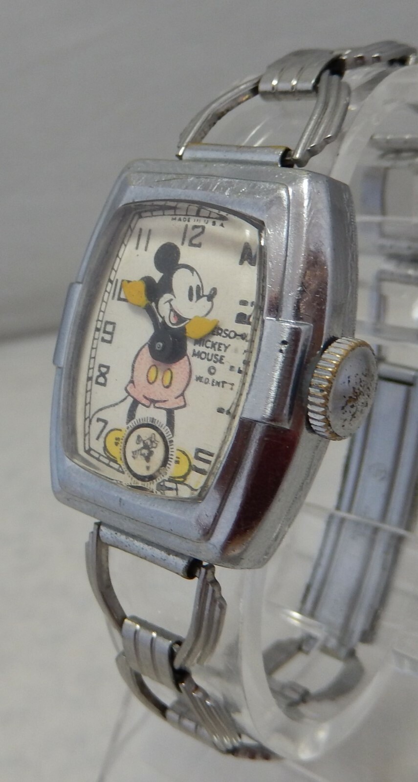 1930’s Ingersoll Mickey Mouse Deluxe Model Watch Serviced and Wearable c. 1937