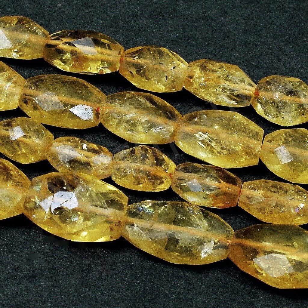 Natural Citrine Gemstone Faceted Oval Beads(Mani)2 Line Loose 13 inch strands