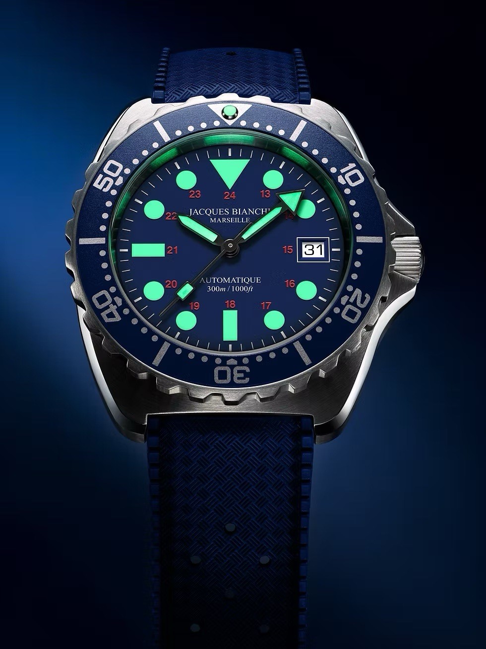 Jacques Bianchi JB300 Diver Blue LE FULL SET Warranty To Jun 2027