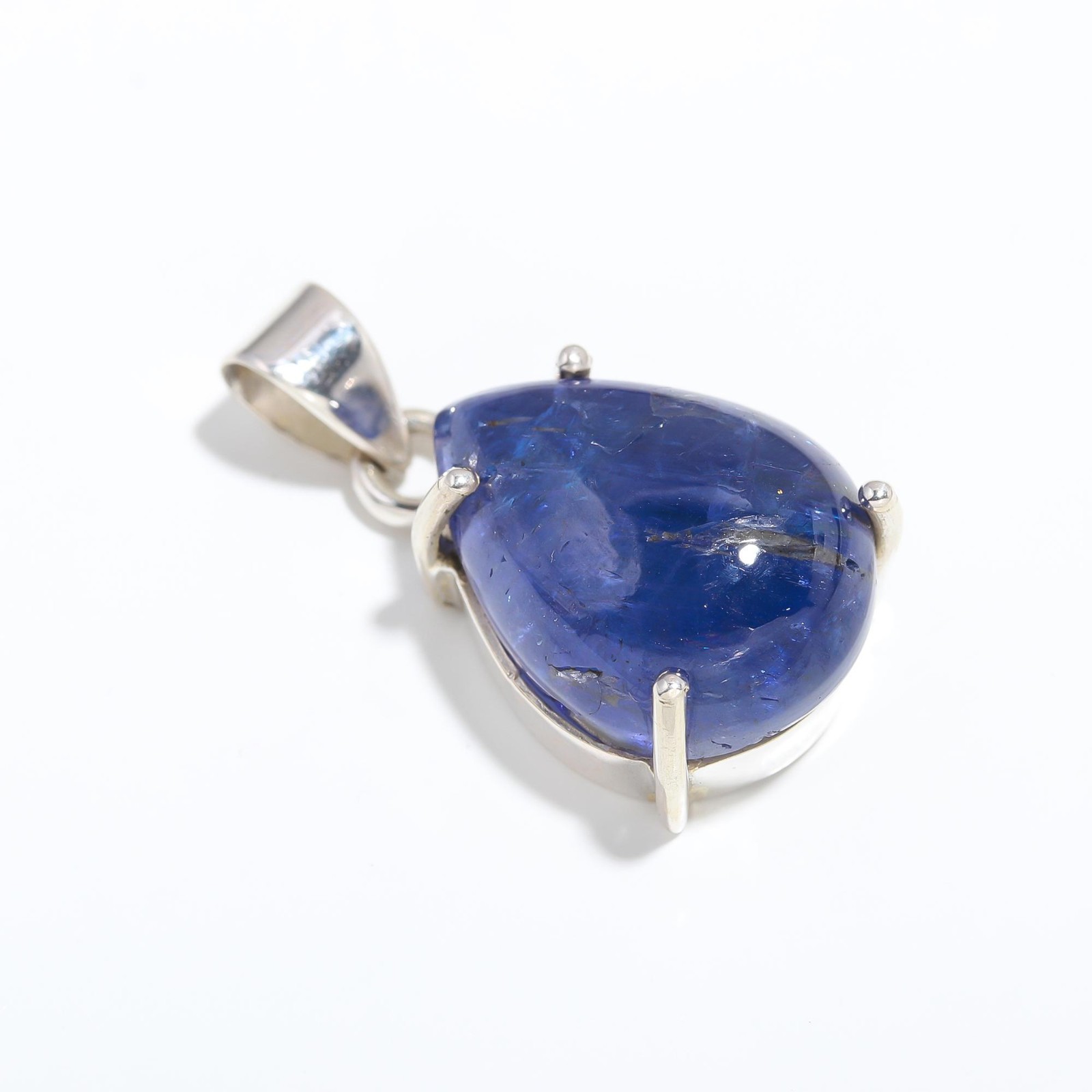 Natural Tanzanite Pear Chain Pendant 925 Sterling Silver Jewelry Gift For Lovers