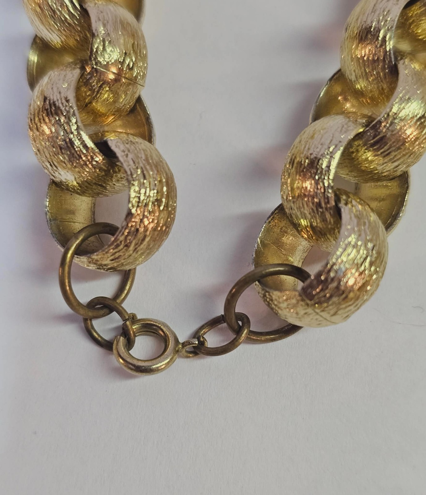 vtg Goldfilled/Goldplated Belcher Chain Chunky Wide Necklace Statement 31in-114g