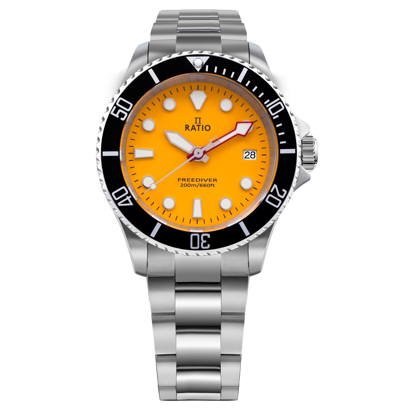 Ratio FreeDiver Sapphire Stainless Steel Yellow Quartz RTF034 200M Men’s Watch