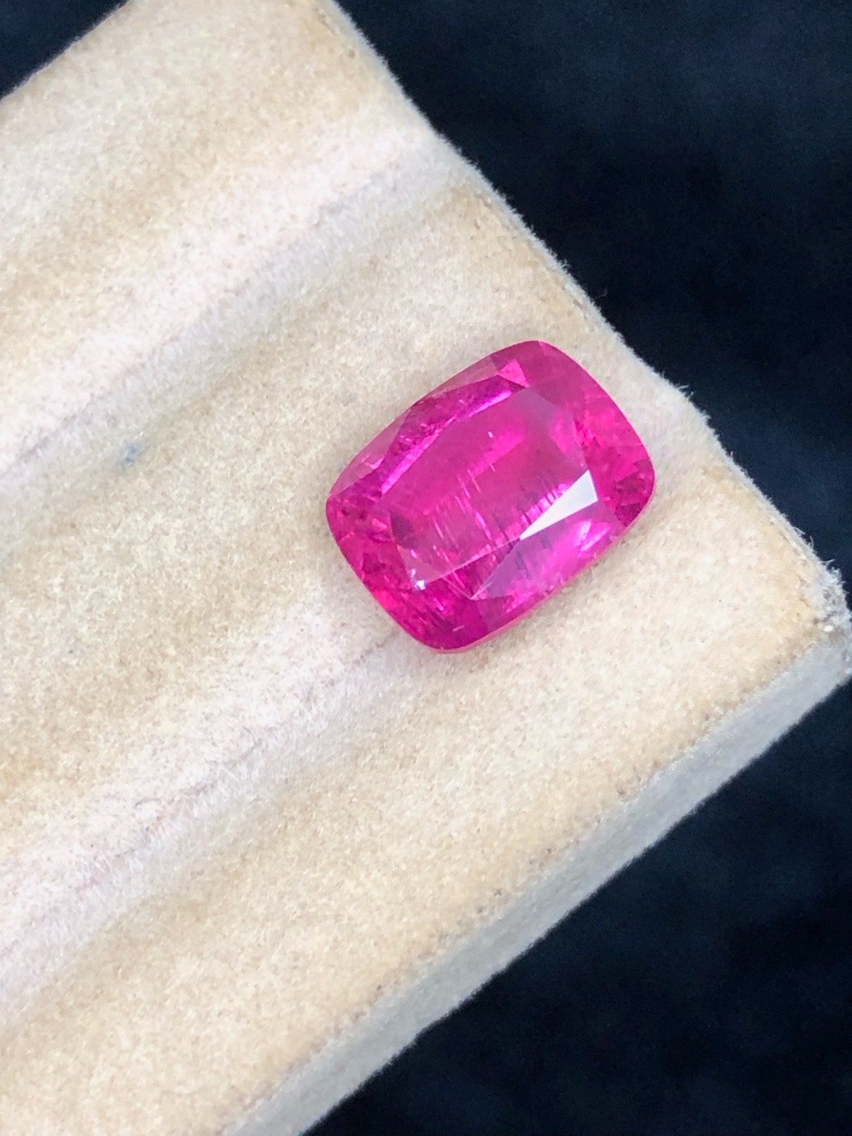 3.75 Cts Natural Hot Pink Color Rubellite In cushion shaped From Afghanistan