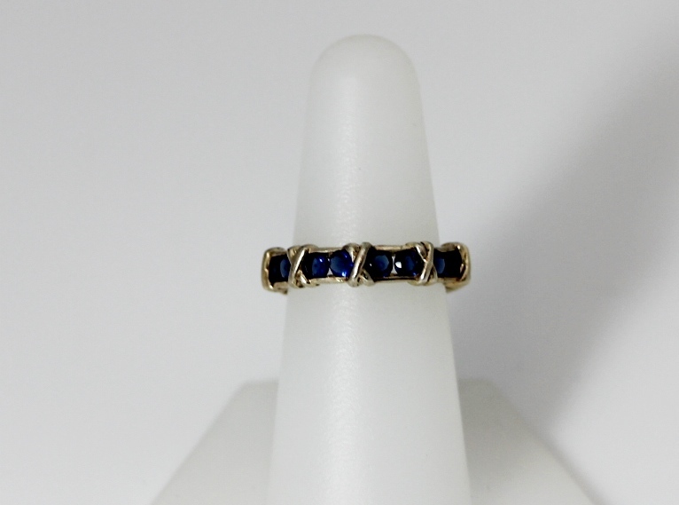 Sterling Silver 925 Dark Blue Cubic Zirconia Stones B and Ring Size 6.75 – 11840