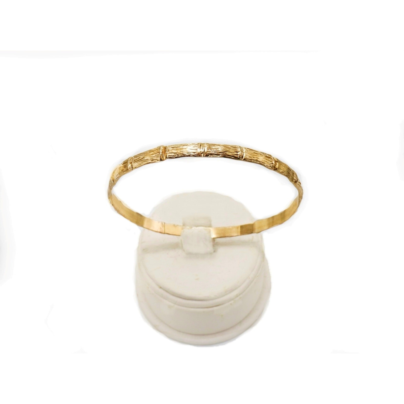 Unisex Kids Bamboo texture Bangles 7″ Crafted Top Gold Filled 1/20 14 karat