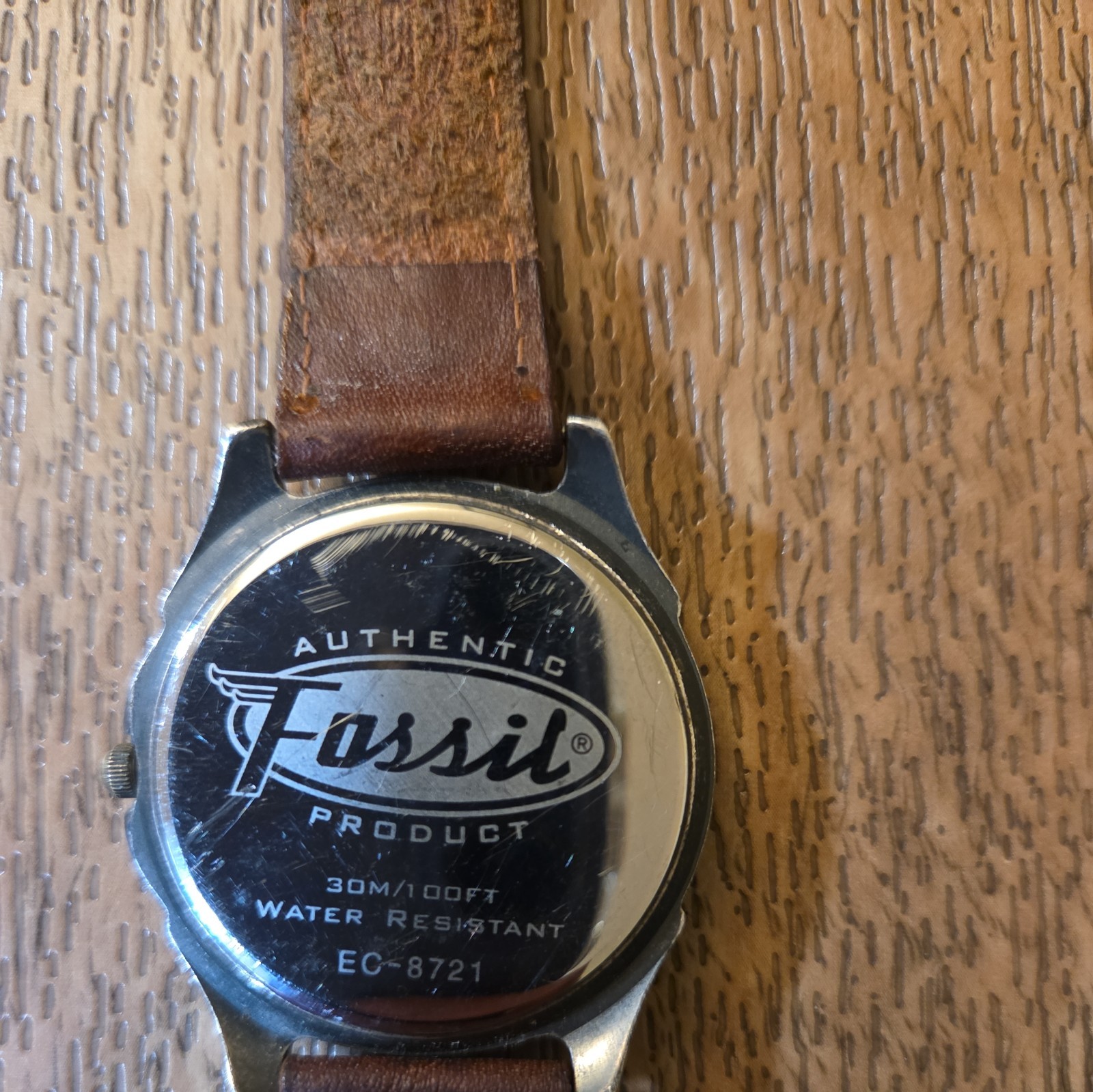 FOSSIL VT-2480 30M 100FEET WR FLEX BAND TWO- TONE WRISTWATCH NEW BATTERY 6716