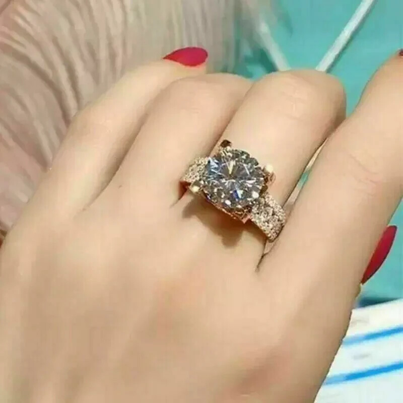 2.30Ct Lab Created Round Diamond Engagement Ring 14K Rose Gold Over