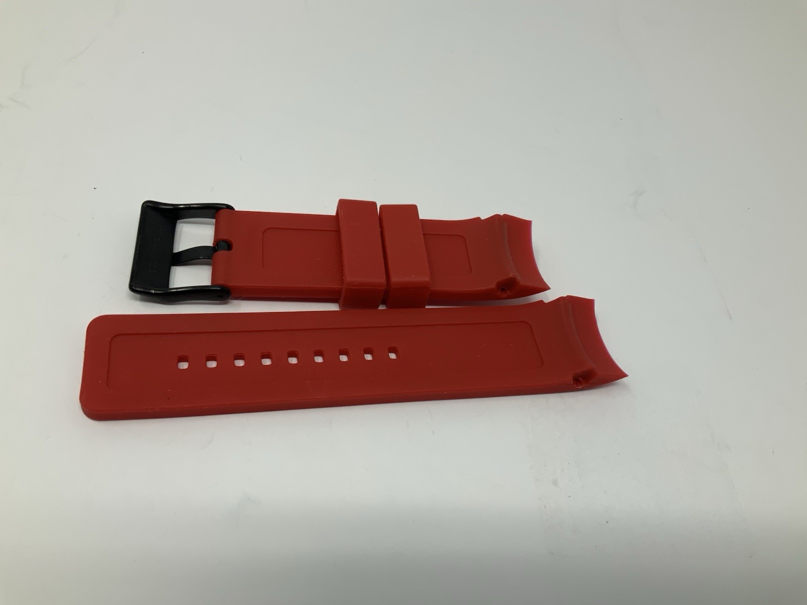 Redline Watch Red Rubber Strap Band With Black Buckle
