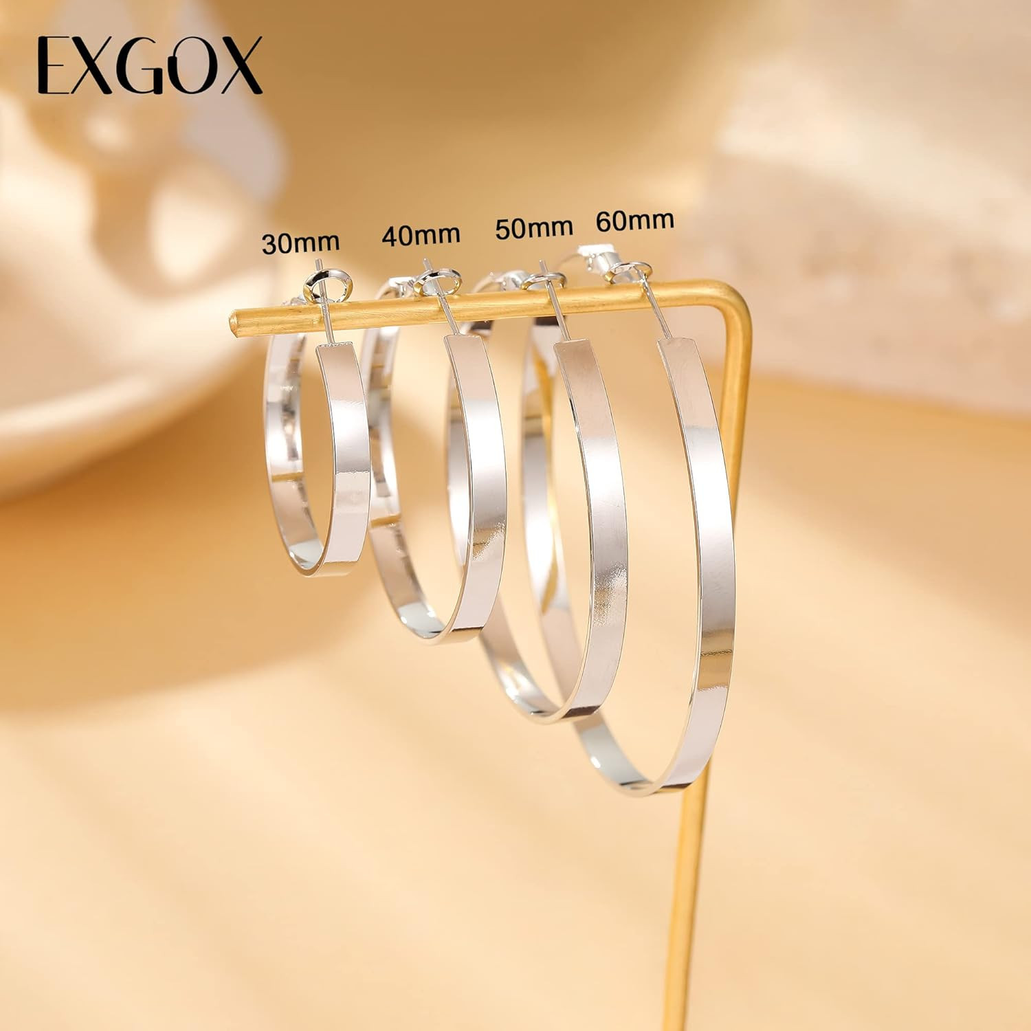 Silver Hoop Earrings for Women – Sterling Silver & 14K Gold Plated – Hypoallerge