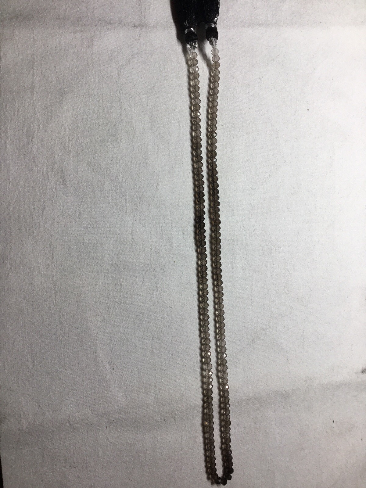 FINEST, Shaded Smoky Quartz-Light-medium,3MM FACETED ROUND BEADED STRAND,16inch.