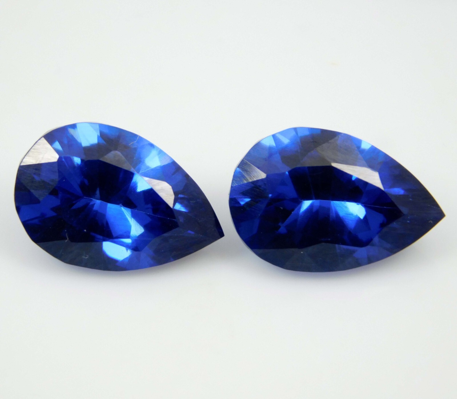 Natural Blue Sapphire 20.00 Ct Pair Certified Pear Cut Loose Gemstone