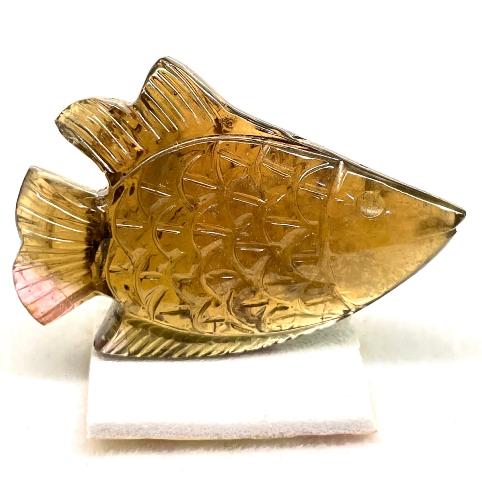 50.75 Cts Natural Tourmaline Carved Fish Untreated Magnificent Loose Gemstone