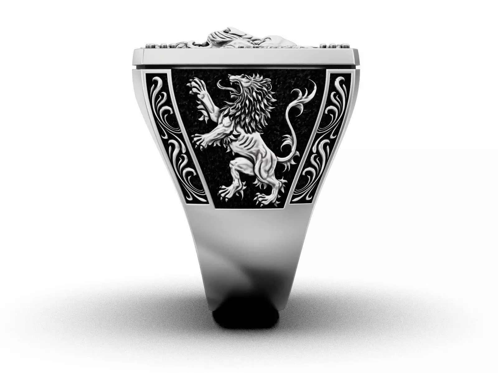 Oxidized Men’s Royal Lion Head Gothic Punk 925 Sterling Silver Statement Rings