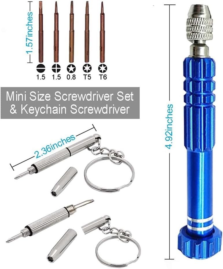 Eyeglass Repair Kit, 5-in-1 Multifunctional Precision Screwdriver Set (torxT5~T6