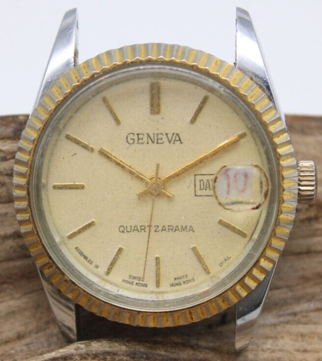 GENEVA QUARTZARAMA SWISS SELF-WIND WATCH 35.6mm 19.8mm LUG RUNS (SI)