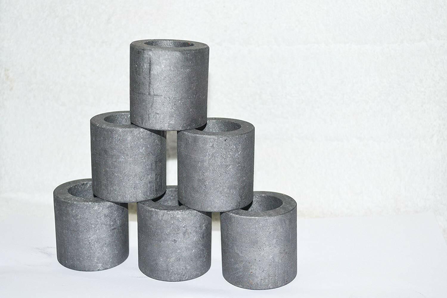 Graphite Crucible for Casting, Melting, Refining Gold, Silver 75×100 -Pack of 6