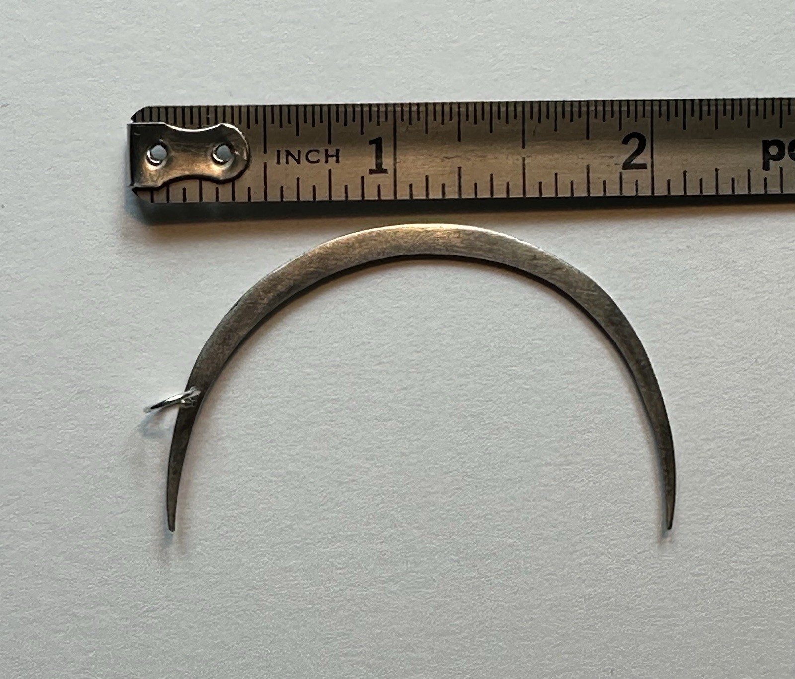Handmade Sterling or 999 Silver Crescent Pendant, 2+ in from Etsy Boutique