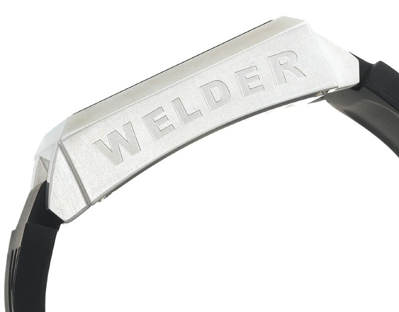 Welder by U-Boat K25 Chronograph Square Black Rubber/Leather Mens Watch K25-4200
