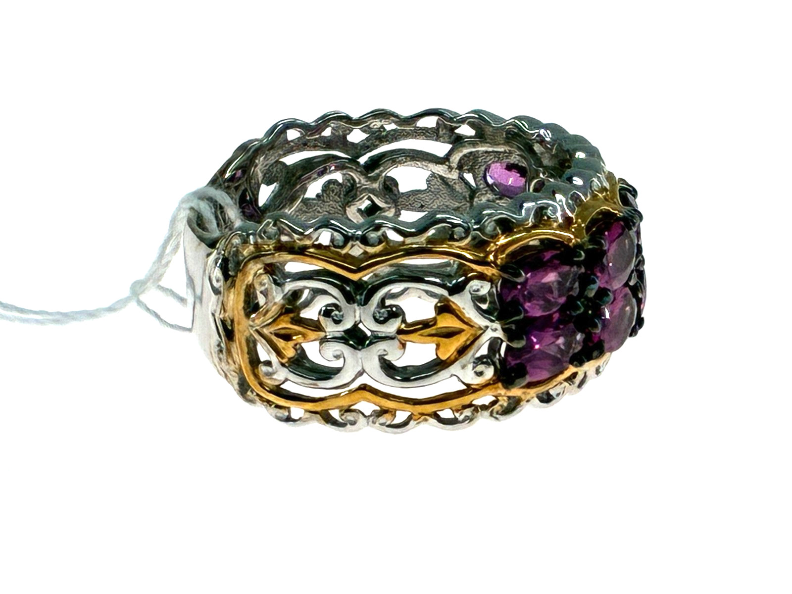 Michael Valitutti Gems en Vogue Color Change Garnet Gold Silver Palladium Ring 8