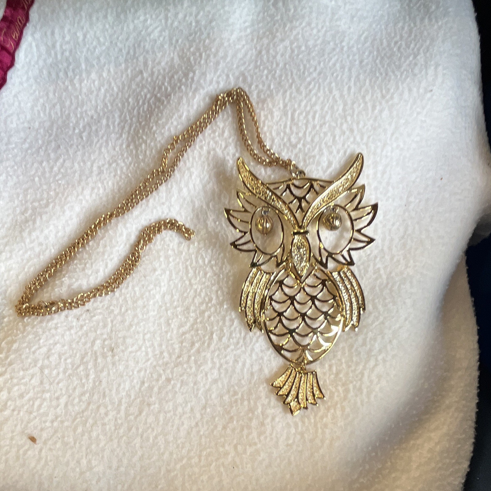 Vintage Owl Pendant Necklace