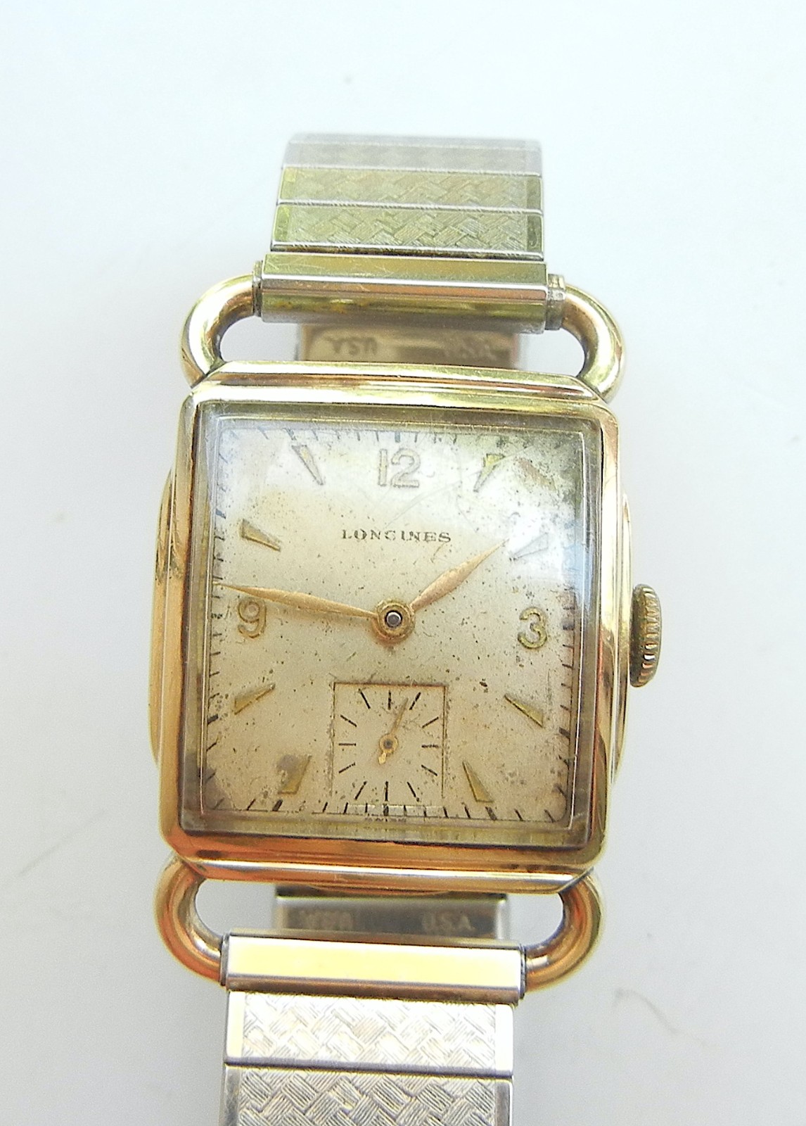 VINTAGE LONGINES MENS 10K GOLD FILLED 17 JEWELS 10L LXW WRIST WATCH FANCY LUGS