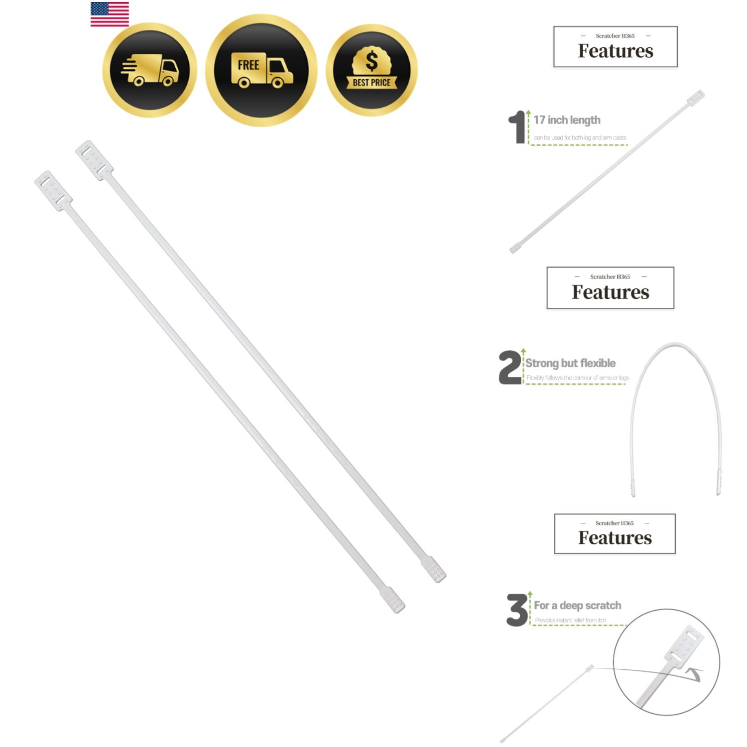 Cast Itch Scratcher and Cleaner Sanitizer for Itching and Cleansing Cast Cove…