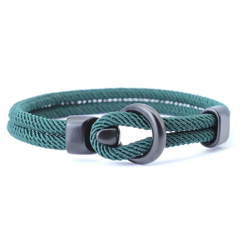 Fabric Rope Magnet Clasp Bracelet Men Outdoor Braided Milan Paracord Jewelry