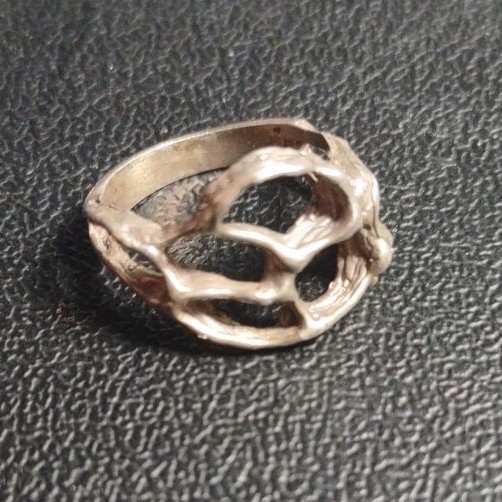 3.2 Grams Sz 5.25 Abstract Gothic Punk Sterling Silver 925 Ring
