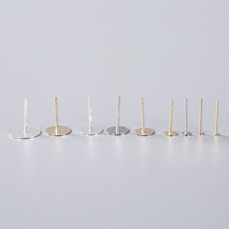 925 Sterling Silver Flat Cup End Post Earring with Back 2mm 3mm 4mm 5mm 6mm 7mm