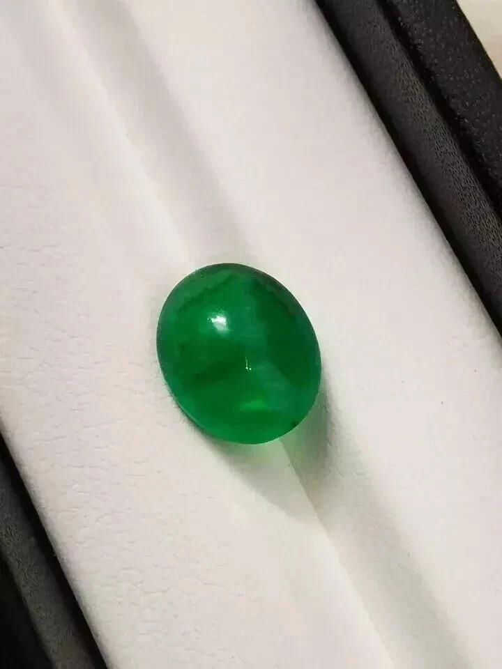 9.55 Ct Natural Colombian Green Emerald Untreated Oval Certified Loose Gemstone