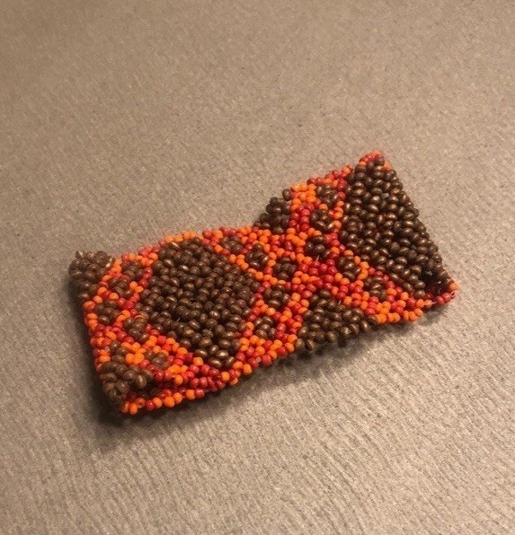 Small Brown and Orange Beaded Bracelet for Women