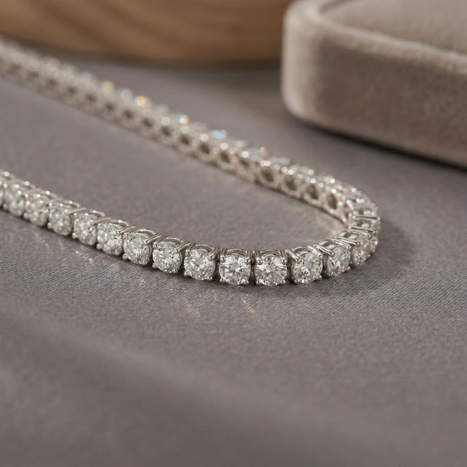 3Ct Lab Grown Diamond Tennis Necklace 16Inch 925 Sterling Silver E VS1 Gift