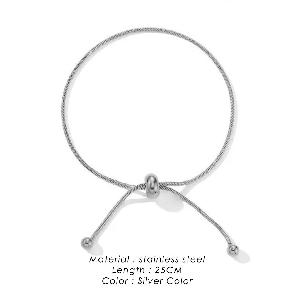 Korean Adjustable Stainless Steel Bracelet for Women Girl Men High Quality