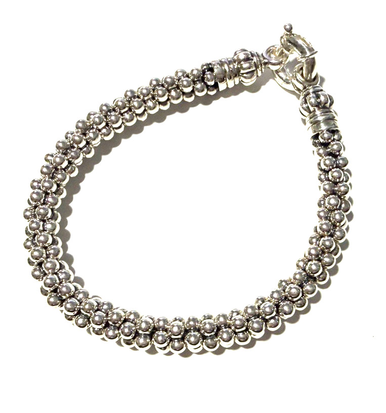LAGOS Bold Caviar 7mm Rope Bracelet in Sterling Silver MEDIUM 7 NEW $650.00