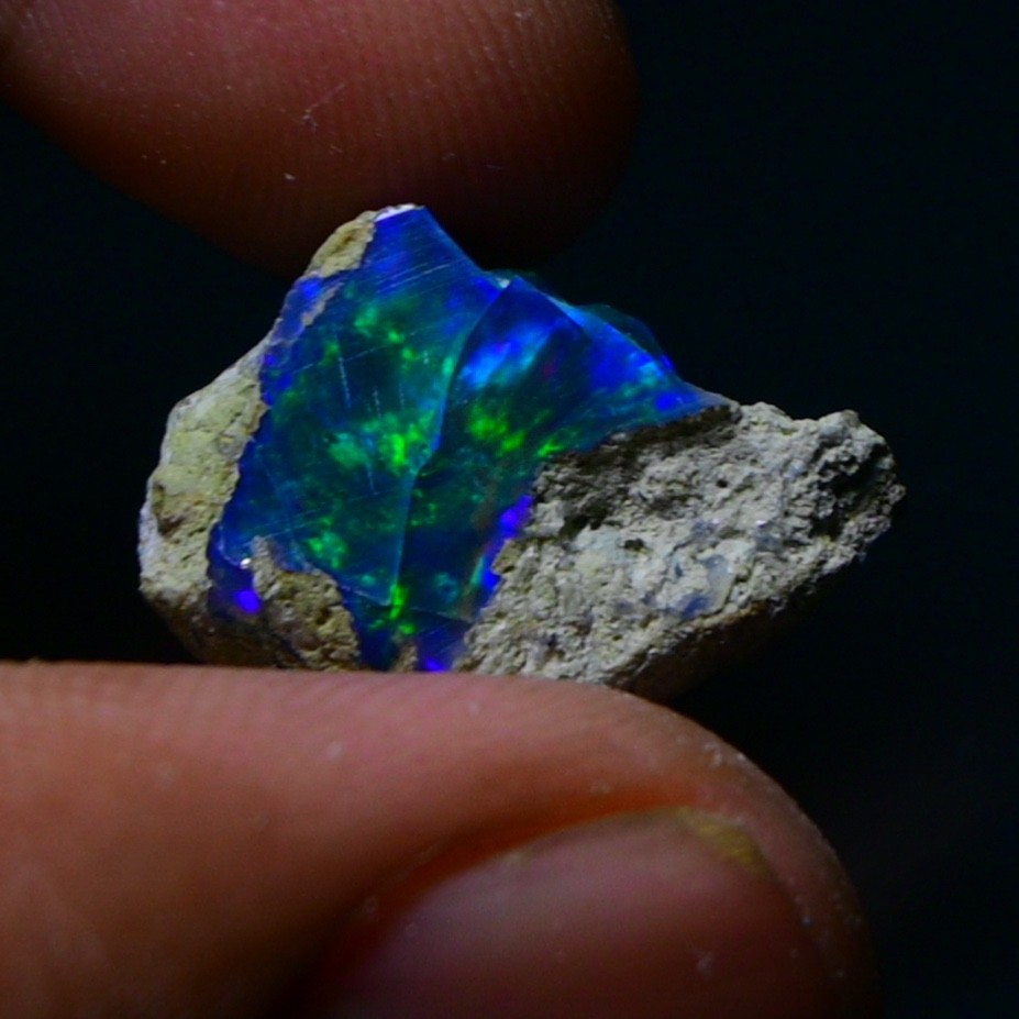 Black Ethiopian Opal Rough 6.45 cts Smoked Black Opal Raw, Fire Opal