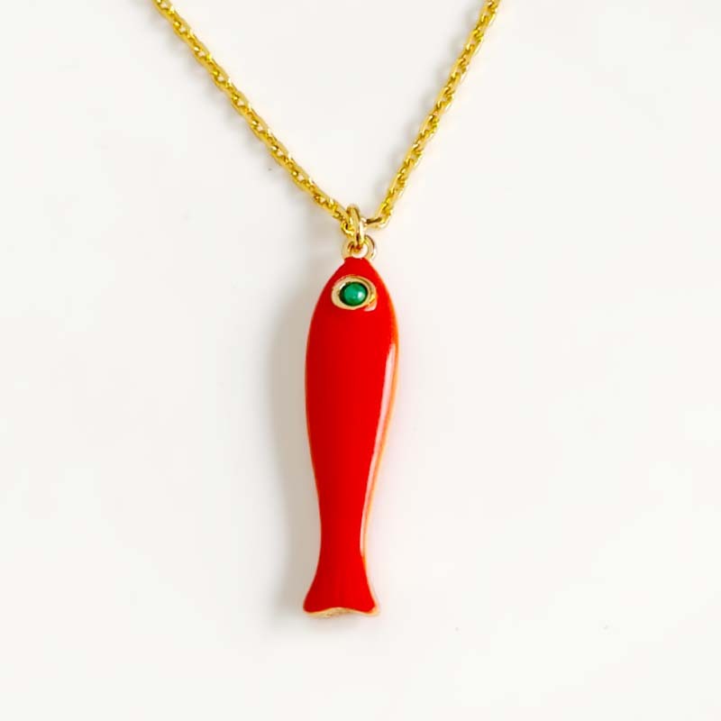 31″ Jcrew Gold Tone Fish Pendant Necklace Chic Women Party Vacation Jewelry Gift