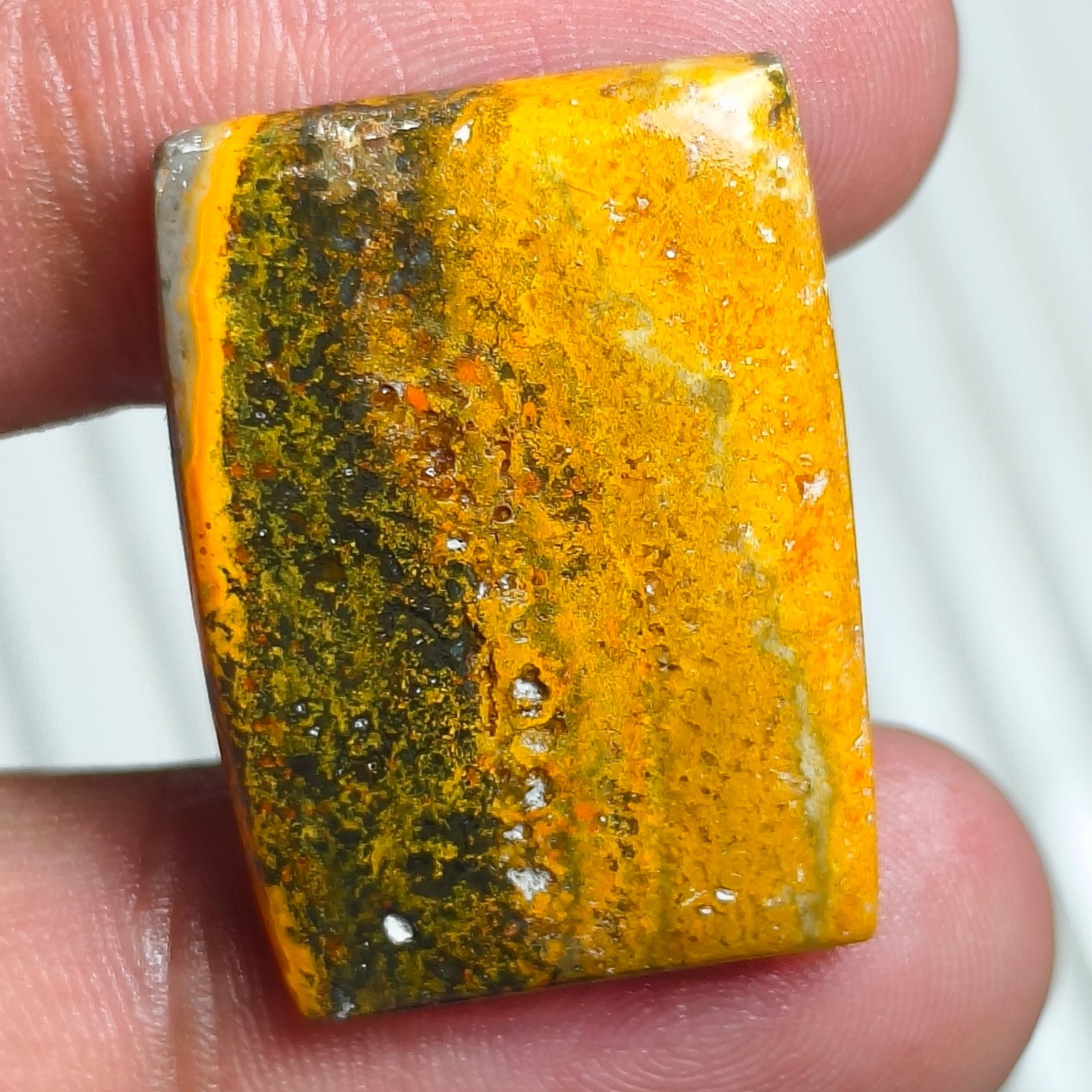 Natural Polished Bumble Bee Jasper Cabochon, Gemstone For Wire Wrapped Pendant