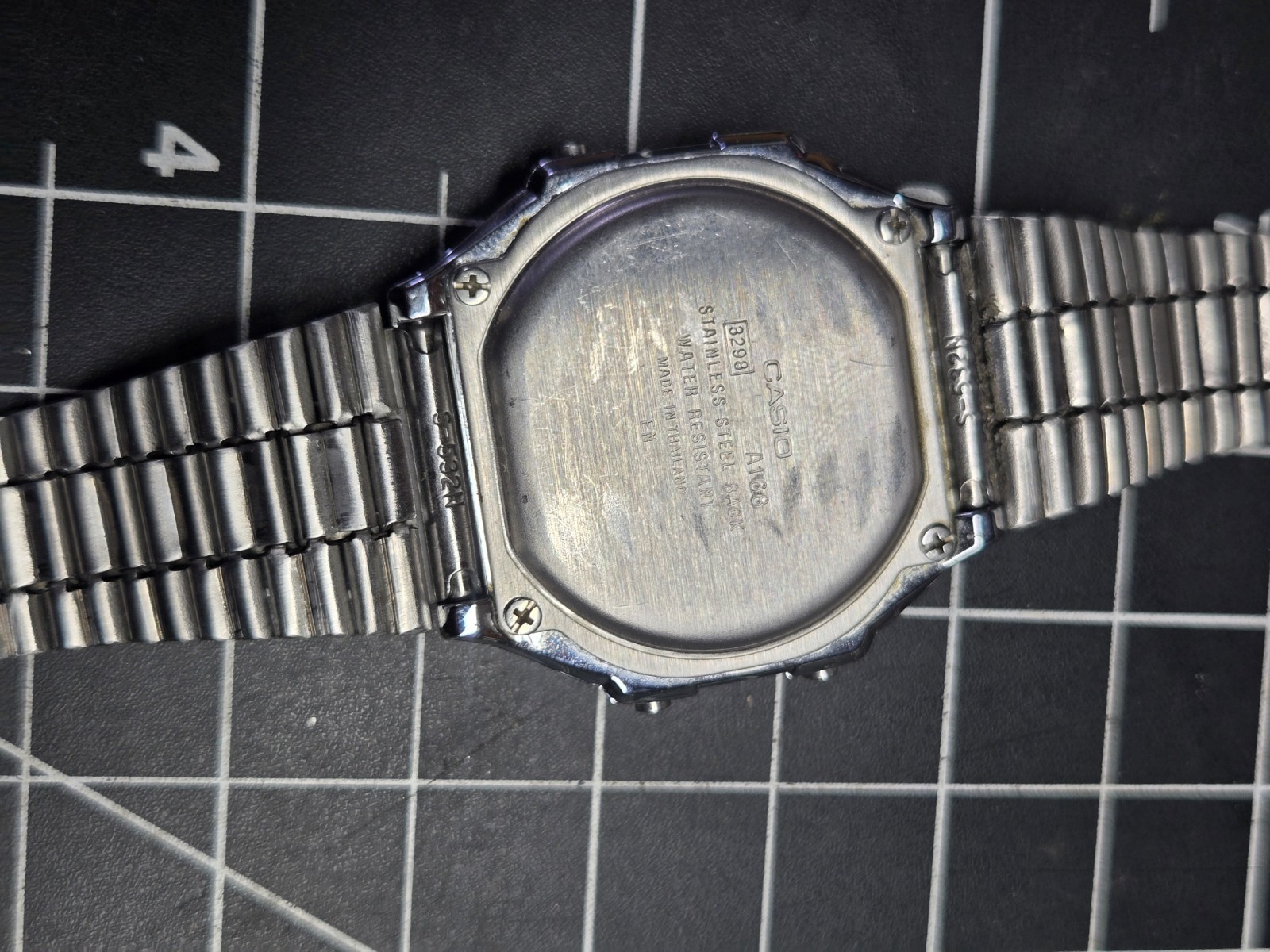 CASIO A168 Quartz Digital Watch Alarm Chrono Electro Luminescence SILVER – Great