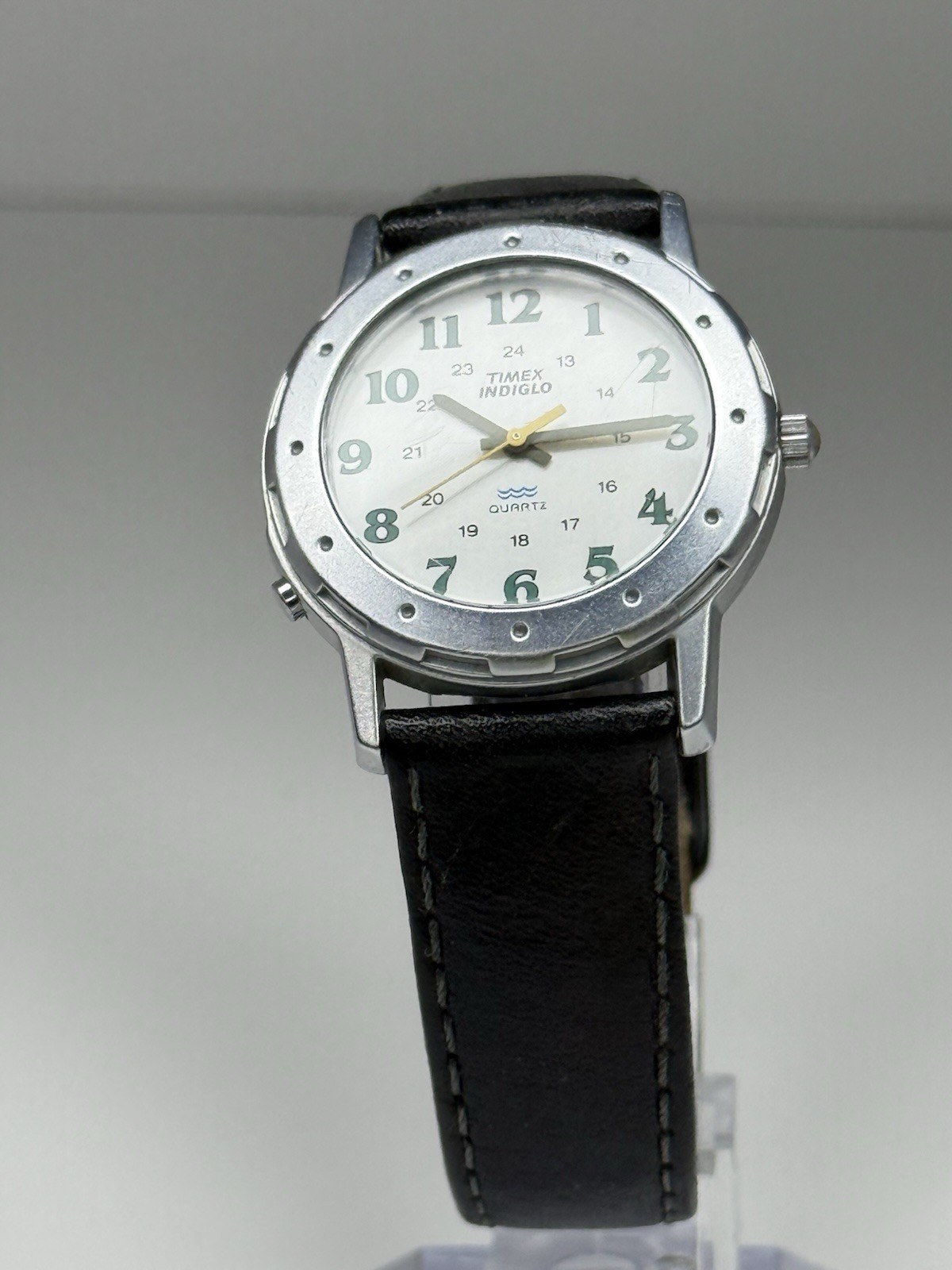 Vintage Timex Indiglo Quartz Backlit Military Style Wrist Watch 32mm 9” – Works