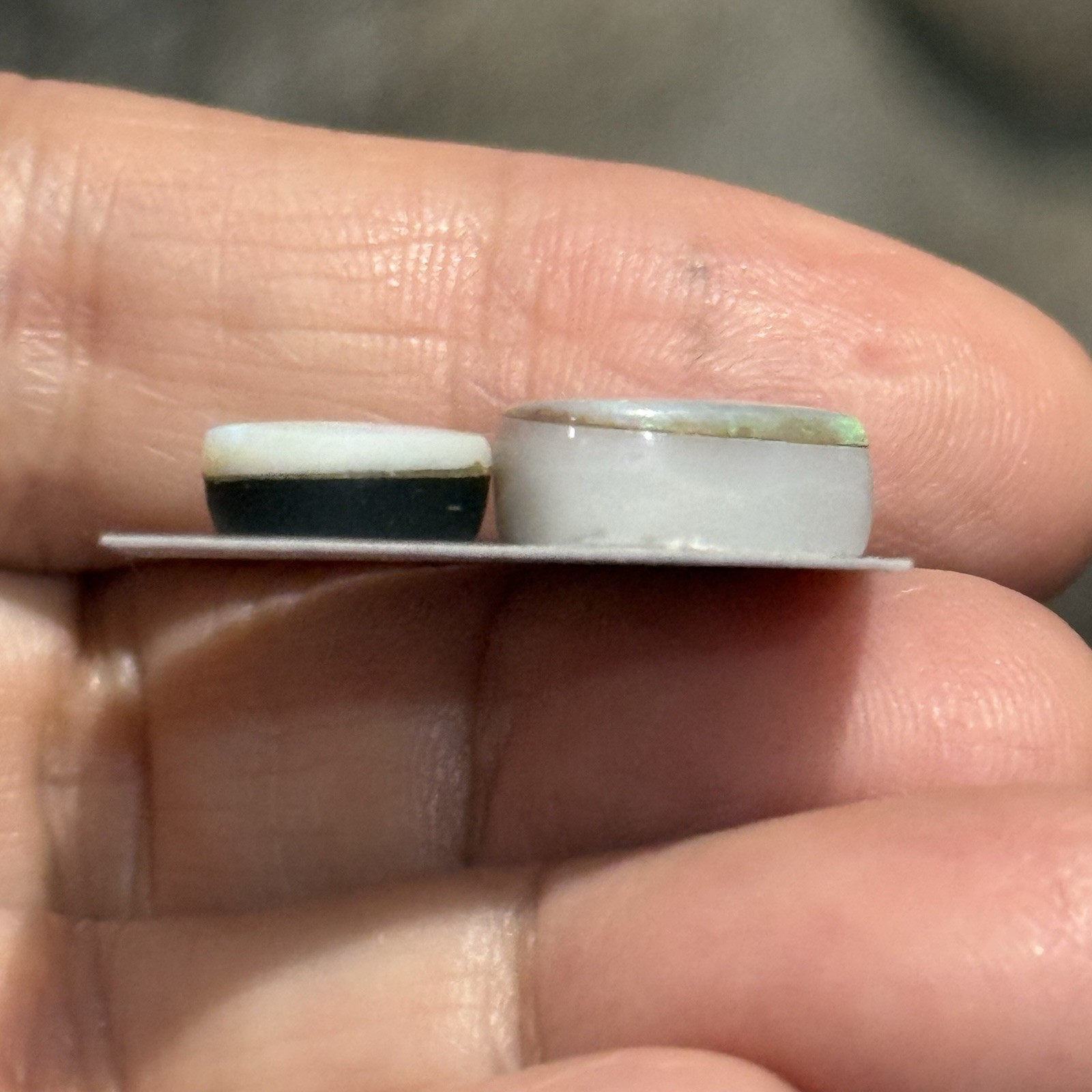 SALE 10.3ct 13x11mm 2 Pc Lot Gray Australian Doublet Opal Cabochon Gems